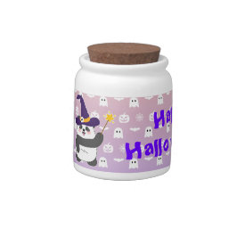 Trollspöet Halloween Cute Baby Panda Witch Magic Godisskål