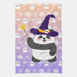 Trollspöet Halloween Cute Baby Panda Witch Magic Kökshandduk