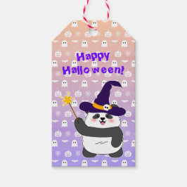 Trollspöet Halloween Cute Baby Panda Witch Magic Presentetikett