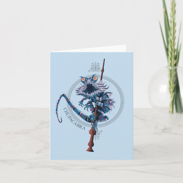 Trollspöet tecknad Chupacabra & Elder Kort (Framsida)