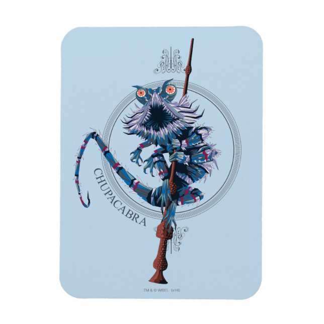 Trollspöet tecknad Chupacabra & Elder Magnet (Vertikal)