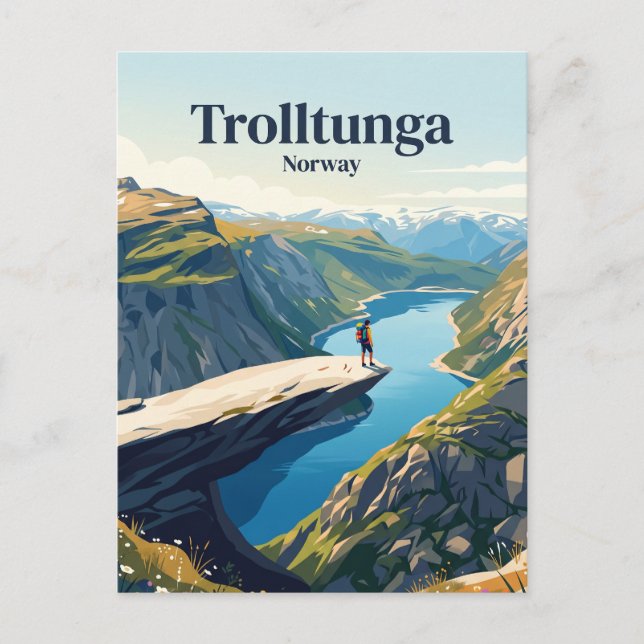 Trolltunga Norge Vykort (Framsida)