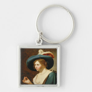 Trolovningen: Bruden, c.1630 Fyrkantig Silverfärgad Nyckelring