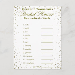 Tröm inte Ord | Guld Confetti Inbjudan Vykort