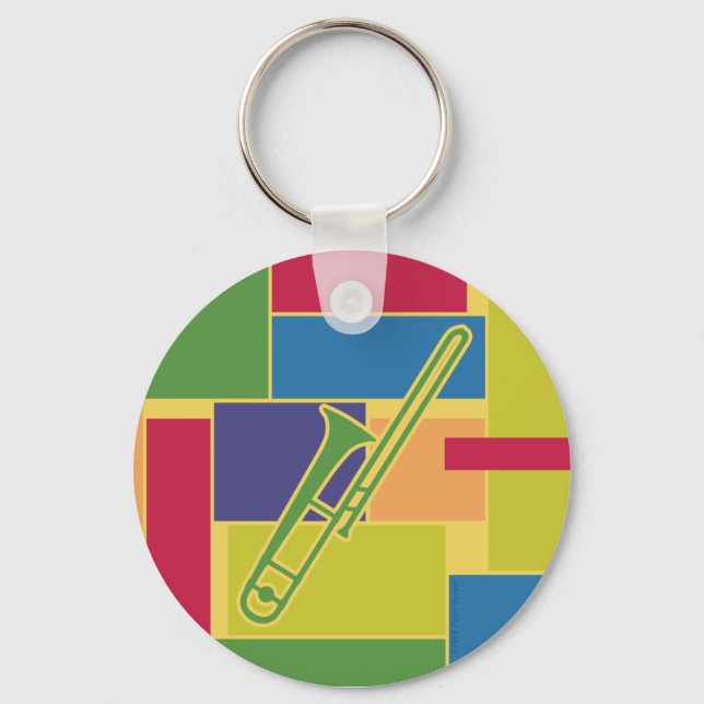 Trombon Färgblock Nyckelring (Framsida)