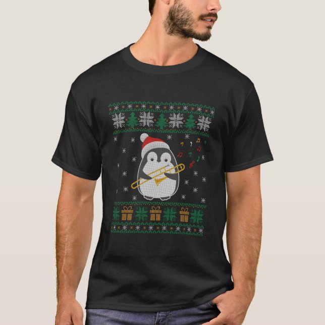 Trombon Ful Fågel Familj T Shirt (Framsida)