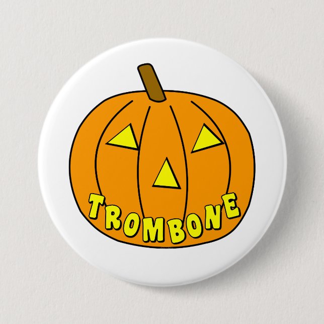 Trombon Halloween-pumpa Knapp (Framsida)