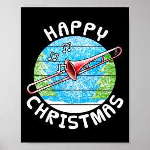 Trombon jul Trombonist Br Musiker Musik Te Poster