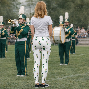 Trombon Marcherande Musikband Kanin Grön Guld Leggings