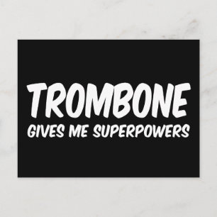 Trombon Superkrafter Rollig Superhjälte Musik Vykort
