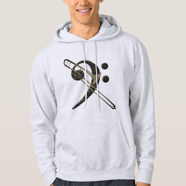 Trombone Bass Clef Music Instrument Hoodie (Framsida)