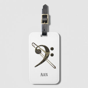 Trombone Bass Clef Music Instrument ID Bagagebricka