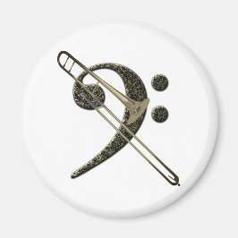 Trombone Bass Clef Music Instrument Magnet