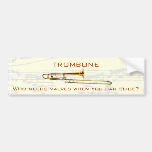 Trombone:  Behöver vem ventiler?  Bildekal