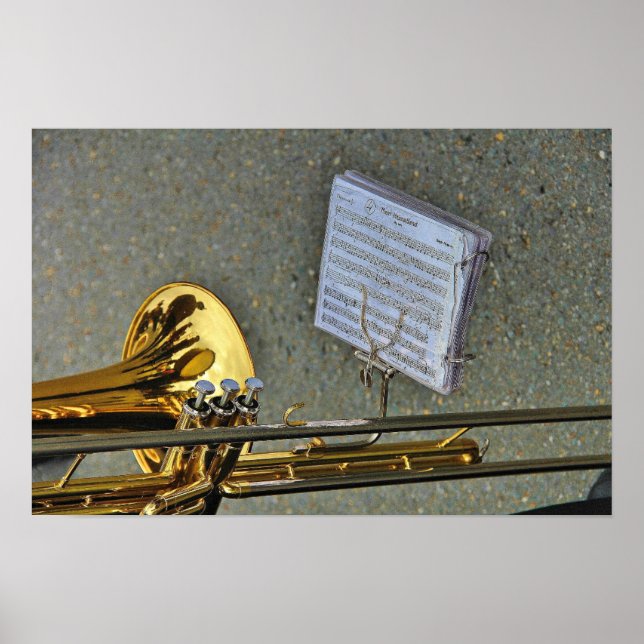 Trombone brass Music Instrument Poster (Framsidan)
