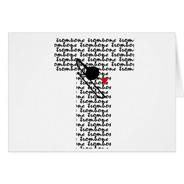 Trombone Brev T Hälsningskort (Framsidan Horizontal)
