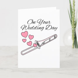Trombone Bröllop Card Trombonist Brass Musician Tack Kort