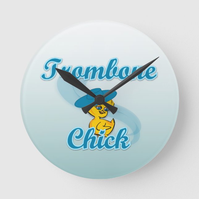 Trombone-Chick #3 Rund Klocka (Framsida)
