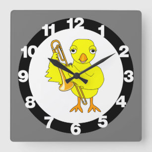 Trombone-Chick Fyrkantig Klocka