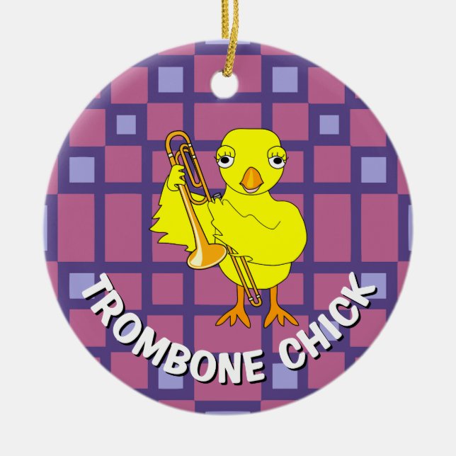 Trombone-Chick Julgransprydnad Keramik (Framsidan)