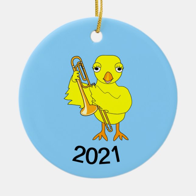 Trombone-Chick Julgransprydnad Keramik (Framsidan)