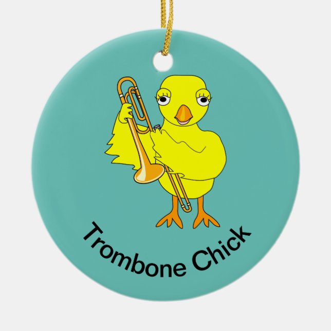 Trombone-Chick Julgransprydnad Keramik (Framsidan)