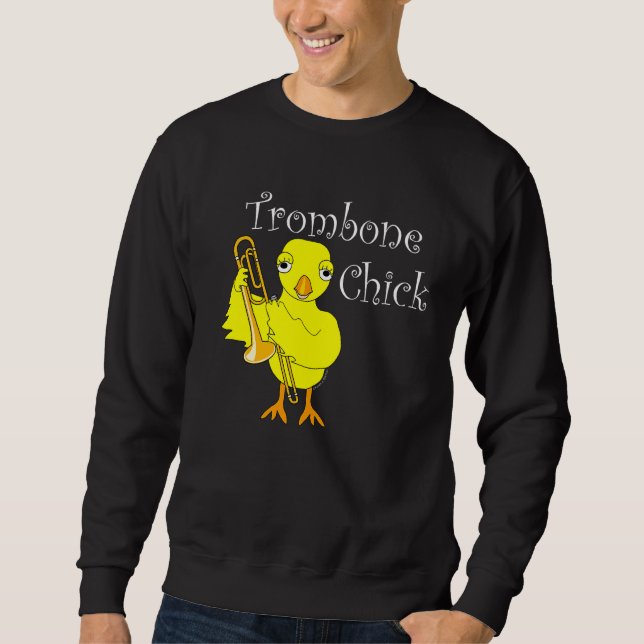 Trombone-Chick Lång Ärmad Tröja (Framsida)