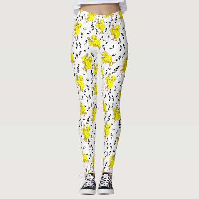 Trombone Chick Musik noter Leggings (Framsida)