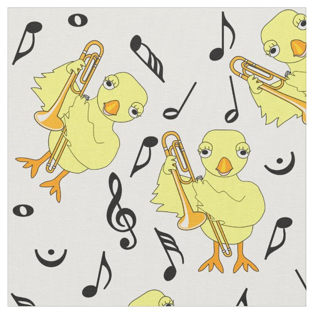 Trombone Chick Musik noter Tyg (Närbild)