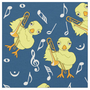 Trombone Chick Musik noter Tyg