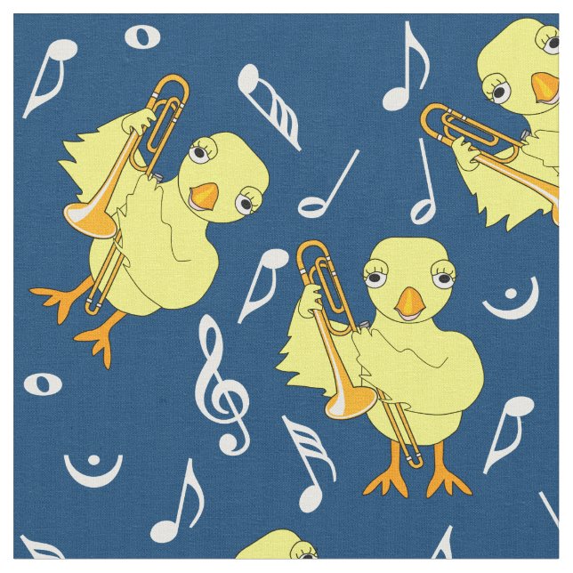 Trombone Chick Musik noter Tyg (Närbild)