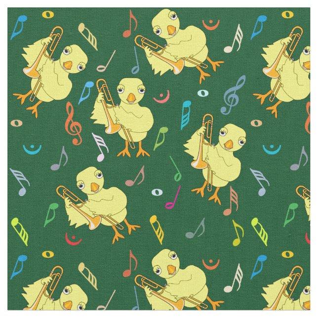 Trombone Chick Musik noter Tyg (Närbild)