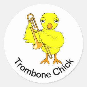 Trombone-Chick Runt Klistermärke
