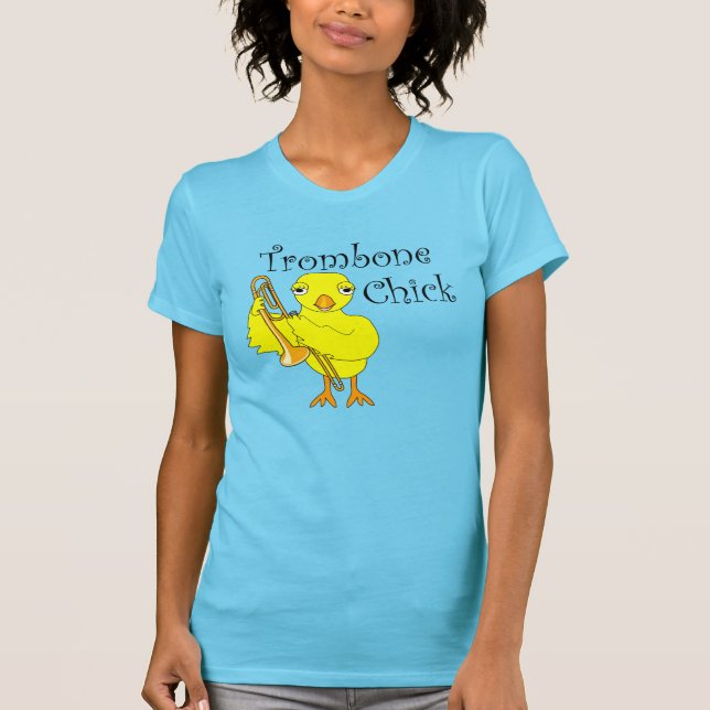 Trombone Chick Text T Shirt (Framsida)