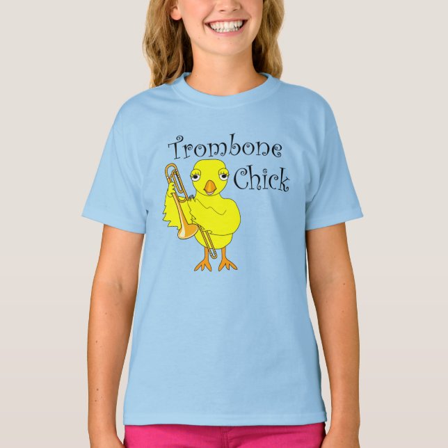Trombone Chick Text T Shirt (Framsida)