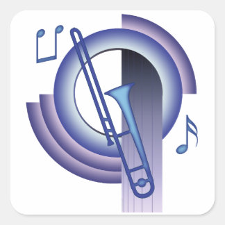 Trombone Deco2 Fyrkantigt Klistermärke