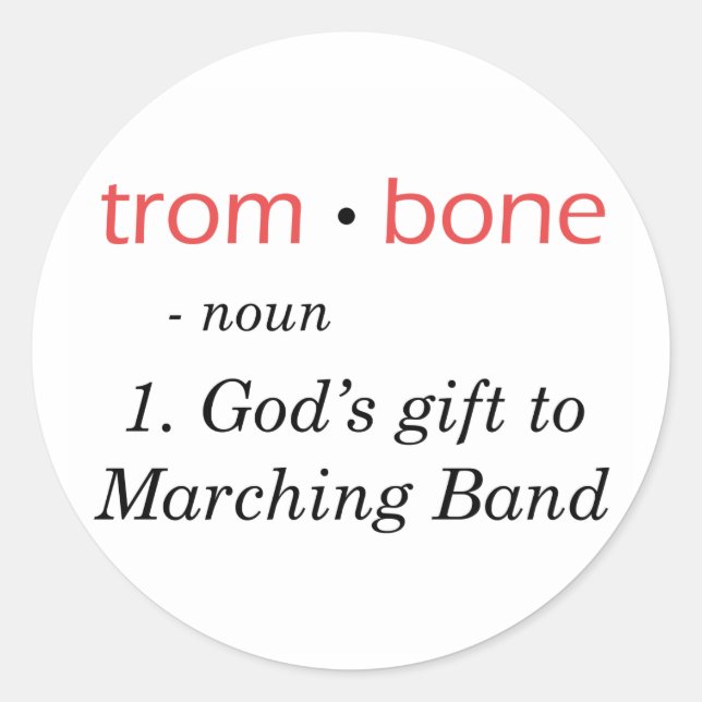 Trombone - Definition Runt Klistermärke (Framsida)