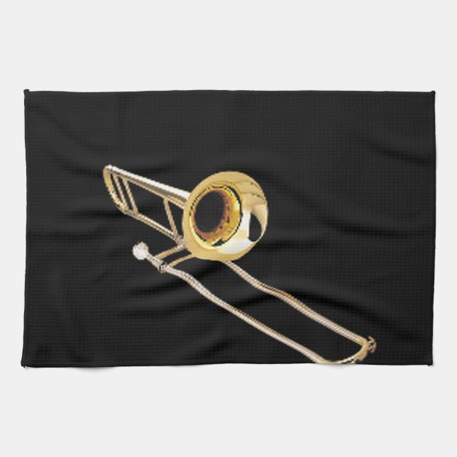 "Trombone" designgåvor och produkter Kökshandduk (Horisontell)