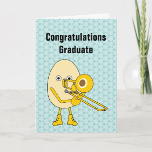 Trombone Egghead Studenten Card Tack Kort
