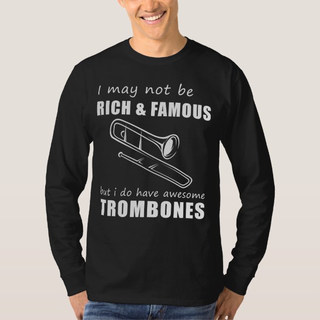 Trombone Enthusiast Humous Delight T-Shirt (Framsida)