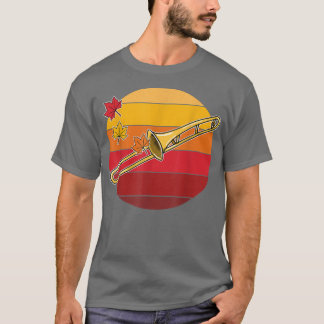 Trombone Fall Trombonist Autumn Thanksgiving Brass T Shirt