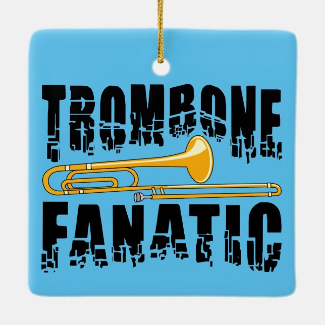 Trombone Fanatic Julgransprydnad Keramik (Baksida)