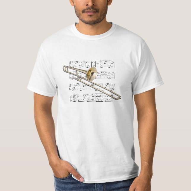 Trombone för skjorta (tända) - (tenor) - välj din tee shirt (Framsida)