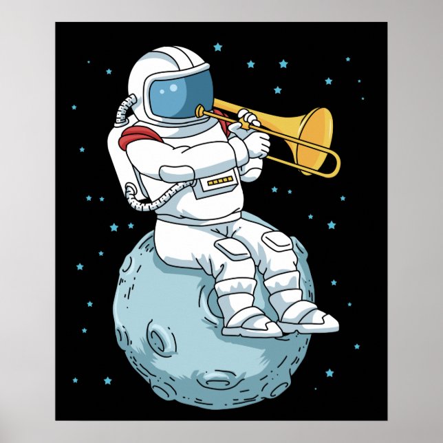 Trombone Gift Jazz Music Marching Band Trombone Poster (Framsidan)