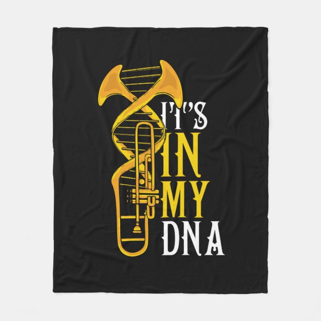 Trombone Gift Men Jazz Music Marching Band Fleecefilt (Framsidan)