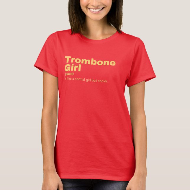 Trombone  Girl - Trombone  T Shirt (Framsida)