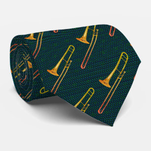 Trombone Grönt Neck Tie Slips