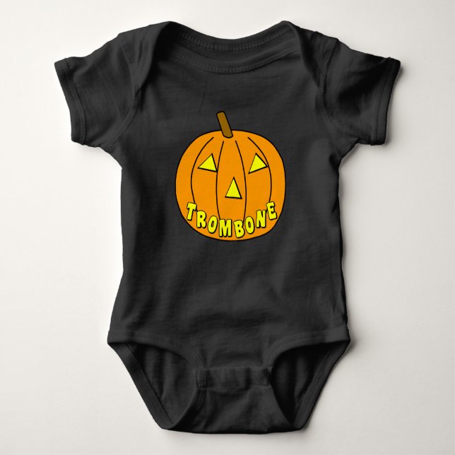 Trombone Halloween Pumpkin T Shirt (Framsida)