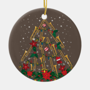 Trombone Julgran Ornaments Funny Music Band Julgransprydnad Keramik