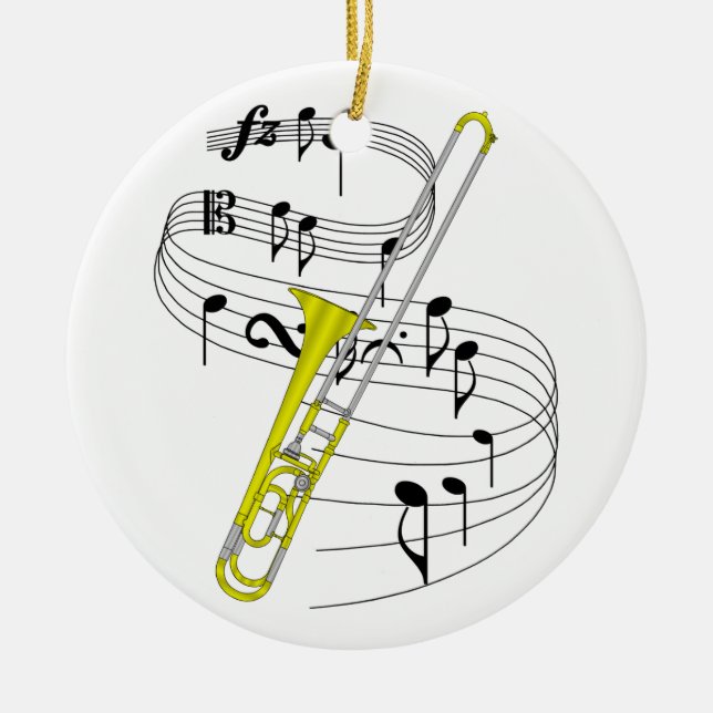 Trombone Julgransprydnad Keramik (Framsidan)